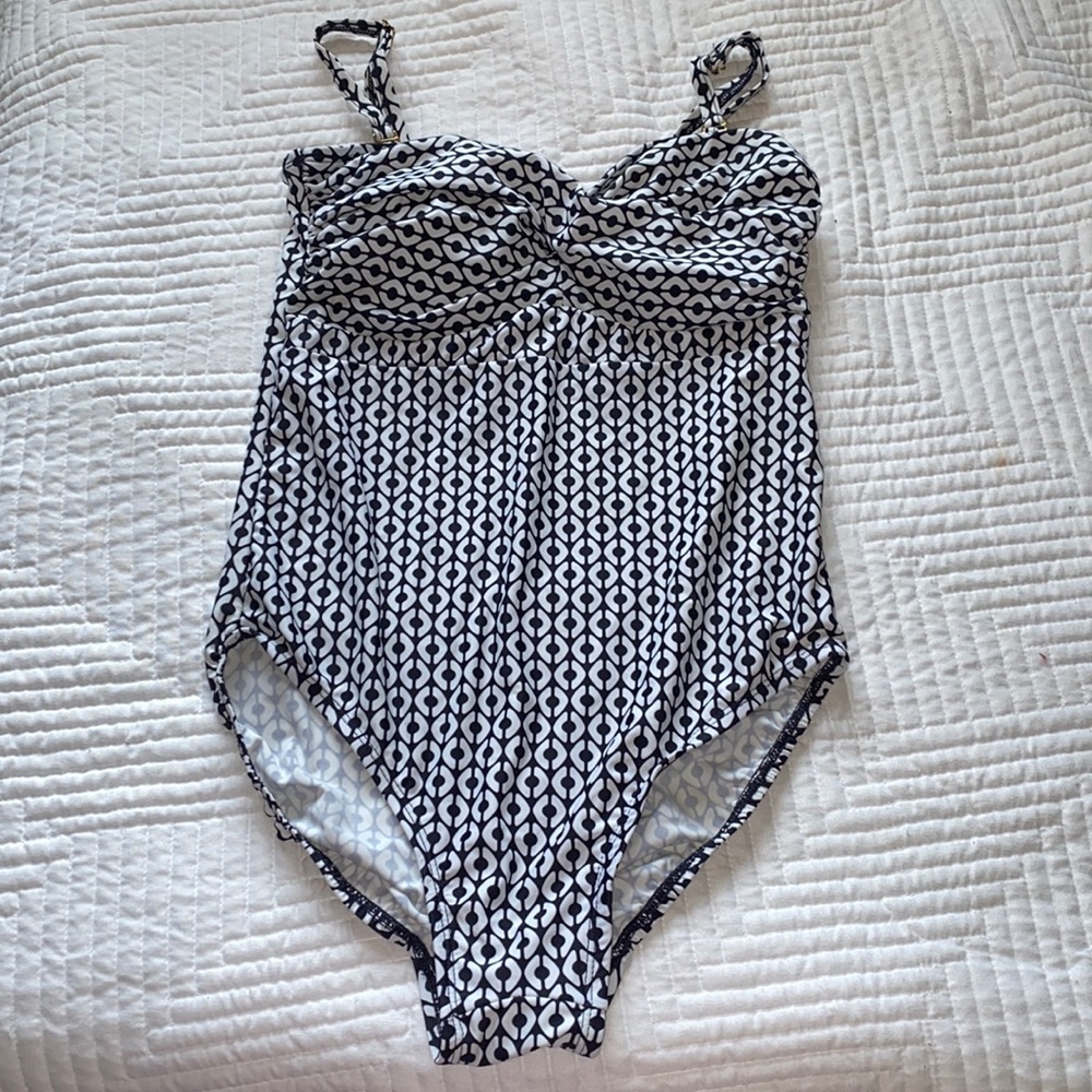 Navy blue and white swimsuit